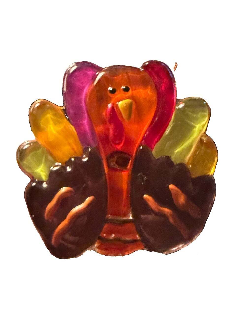 Glass Fushion Pop Ins Turkey 3.5”X3.5” Thanksgiving , Lori Siebert For Silvestri
